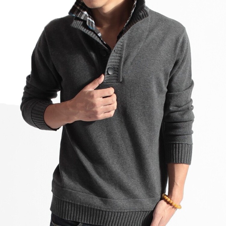 Sweater polo dua keping palsu