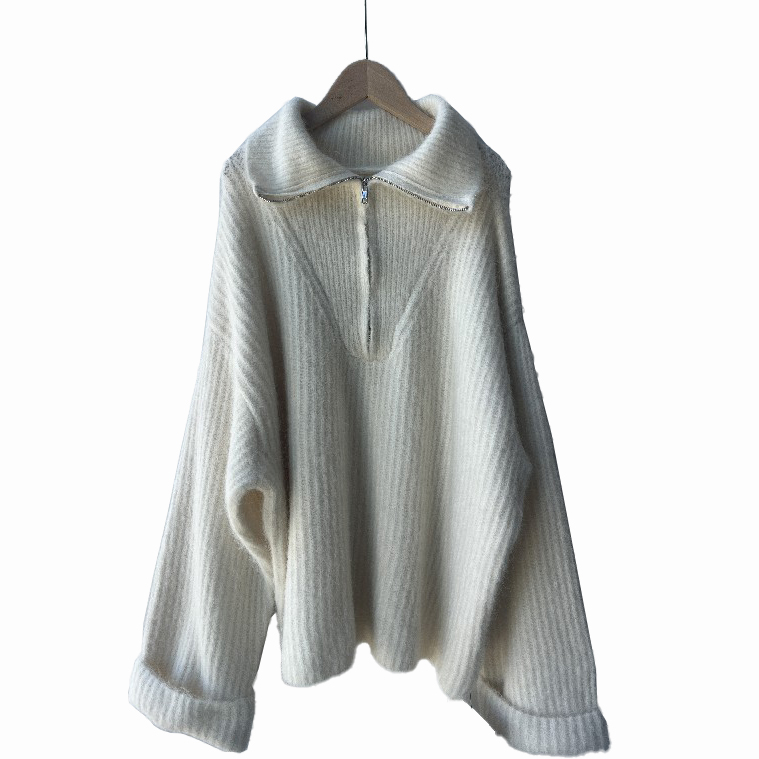 Setengah zip pullover sweater wanita bersatu