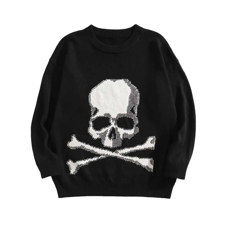 Sweater Leher Mens Knit Leher Halloween