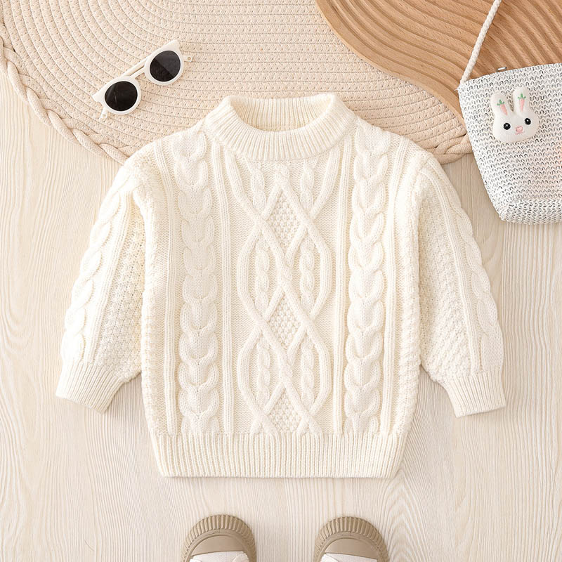 Kanak -kanak sweater pullover pusingan lengan panjang panjang