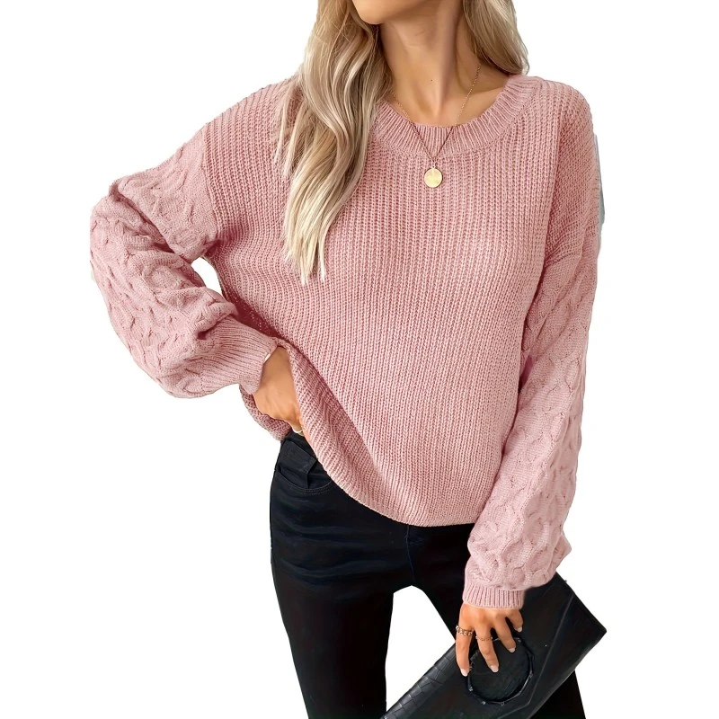 Wanita sweater pullover merah jambu