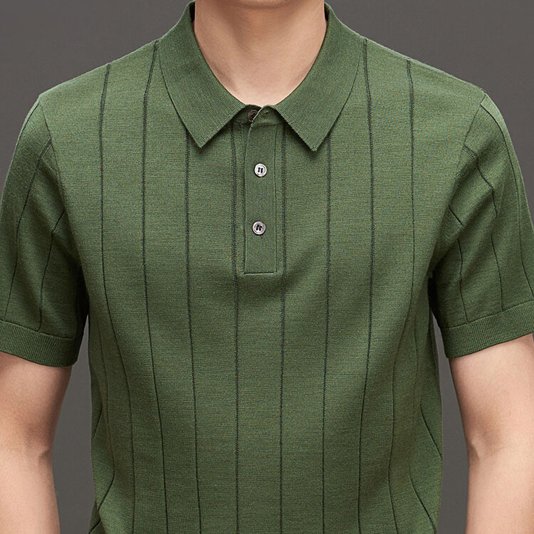 Sweater lengan pendek Polo berjalur