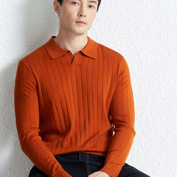 Sweater bulu Polo V Neck Knit