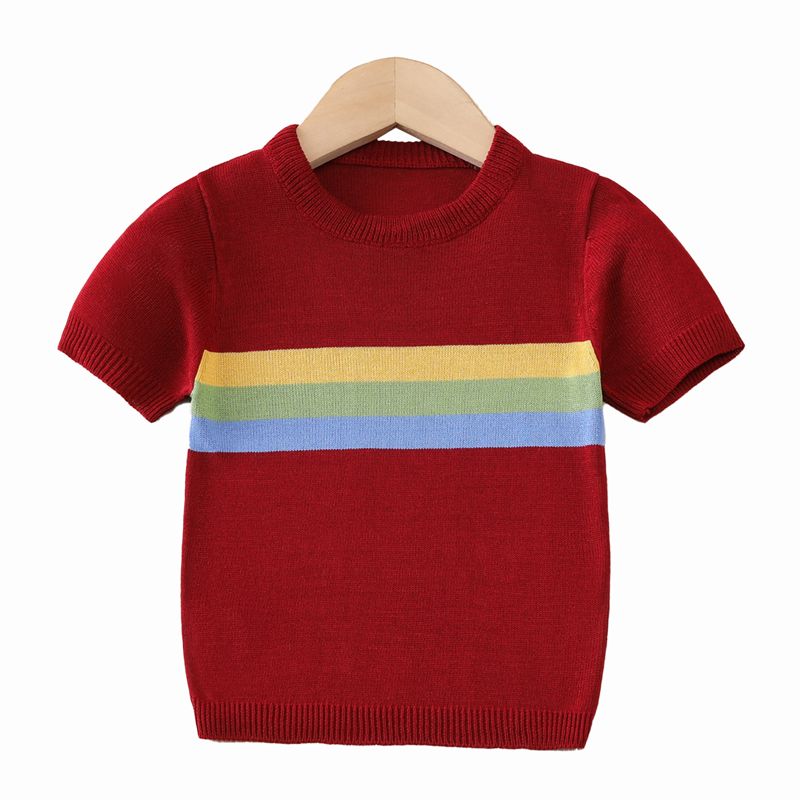 Pelangi jalur pelangi kanak -kanak sweater pullover