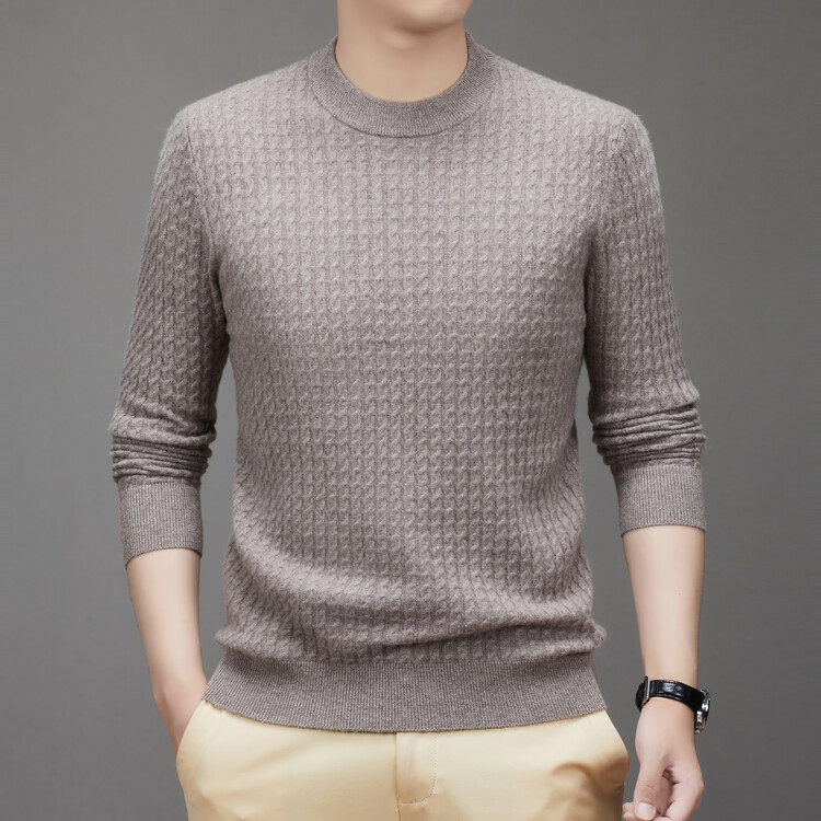 Sweater Pullover Leher Kru Merino Musim Sejuk