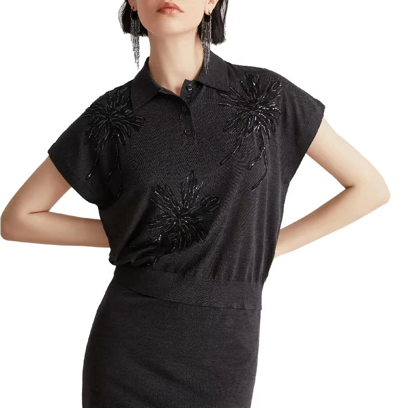 Sweater pullover butang wanita wanita
